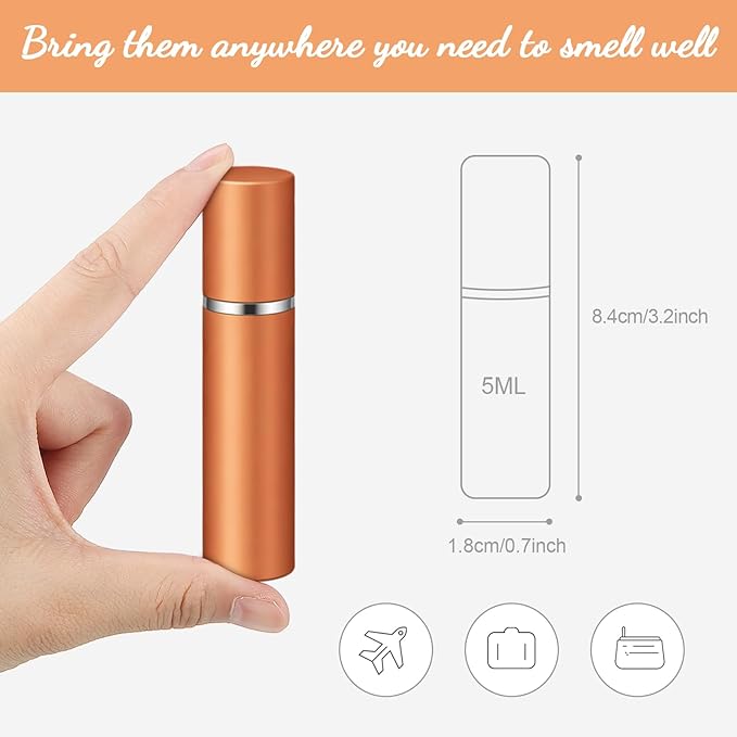 Zonon 56 Pieces Refillable Perfume Atomizer Mini Refillable Spray Perfume Bottle Portable with 56 Pieces Refill Pump Dispenser Pump Transfer Tool for Outgoing (Rainbow Color,5 ml)