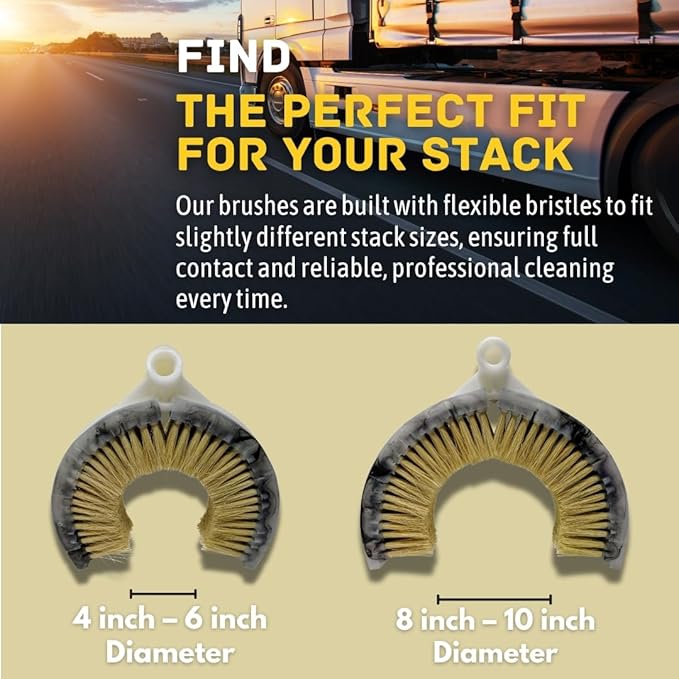 Teravan Curved Wash Brush for Exhaust Stack Pipes with Natural Tampico Fiber, Truck Cleaning Brush, Ideal Scrub Brush for Truck Exhaust Stack Pipes ((8"-10" Diameter)