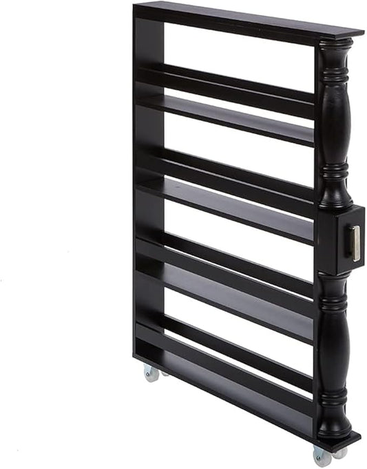 Slim Rolling Can and Spice Racks - Black