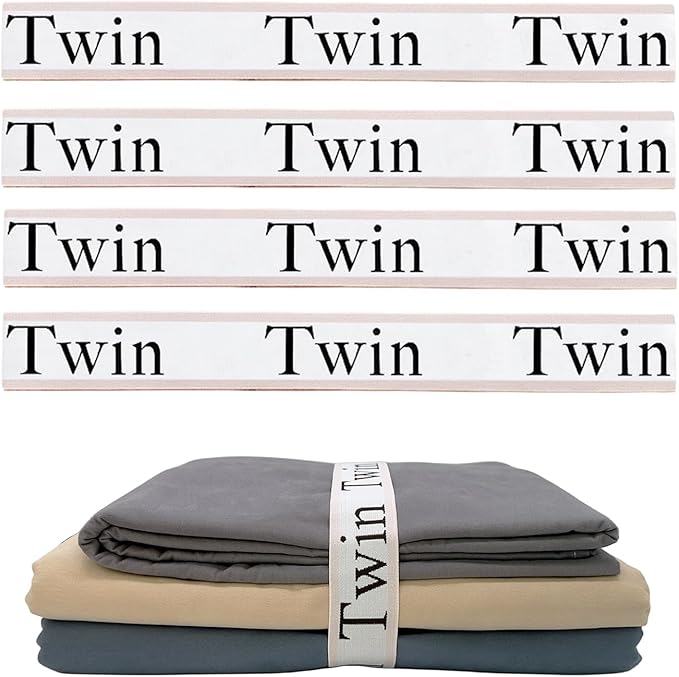 4 Pieces Bed Sheet Organizer Bands, Sheet Organizers and Storage Label Bands, Sheets Organizer for Closet, Sheet Label for Bedding, Sheet Keepers Linen Labels Bedding Bands (Pink, 4Pcs Twin)