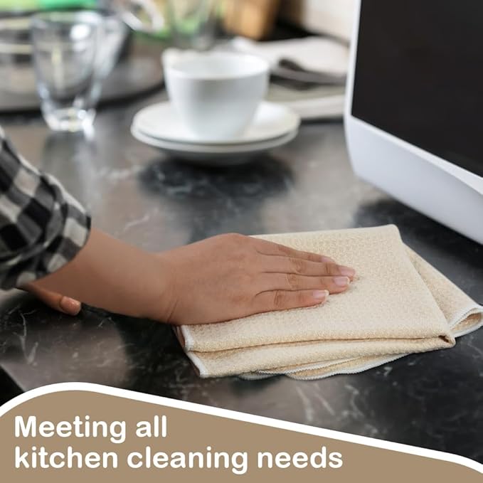 Microfiber Dish Towels for Drying Dishes Premium Sublimation Blank Towels Fast Drying Tea Towel Polyester Kitchen Towel 16 Inch X 24 Inch 10 Pack Cream
