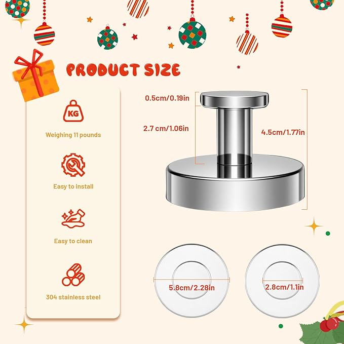 Suction Cup Hooks, Suction Cup Hooks for Shower,Removable Towel Hooks for Bathroom Window Glass Door Wall, Bath Robe Looafh Wreath Hook for Hanging (Bright Silver)