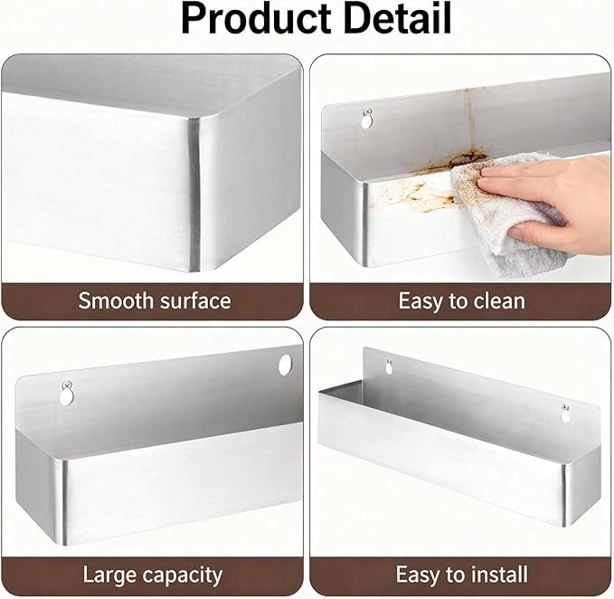 2 PCS 21 Inch Single Speed Rail Stainless Steel Liquor Bottle Holder Rack Wall Mounted Spray Rack Bottle Storage for Bar, Kitchen, Restaurants, Silver