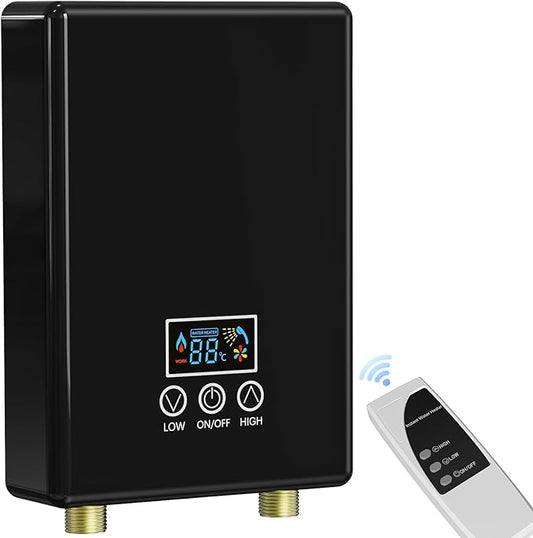 Tankless Electric Water Heater,110V 5500W Under Sink Instant Water Heater with Digital Display Touch Screen&Remote Control On-Demand for Point Of Use for Kitchen,Laundry,RVs