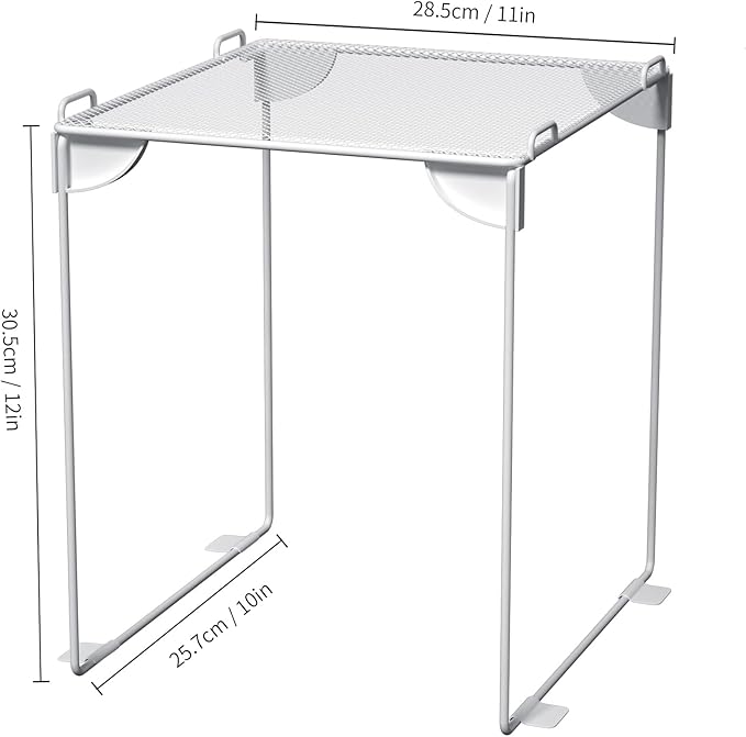 Neudeoc Locker Organizer and Accessories Kit, Includes Mesh Locker Shelf and Magnetic Pen Holder, Suitable for School, Work, Kitchen and Bathroomn (Pack of 4, White)