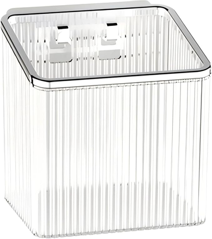 Adhesive Floating Wall Shelves – No Tools Needed for Installation | Perfect for Organizing Makeup, Toiletries & Home Accessories (Transparent_SilverEdge)