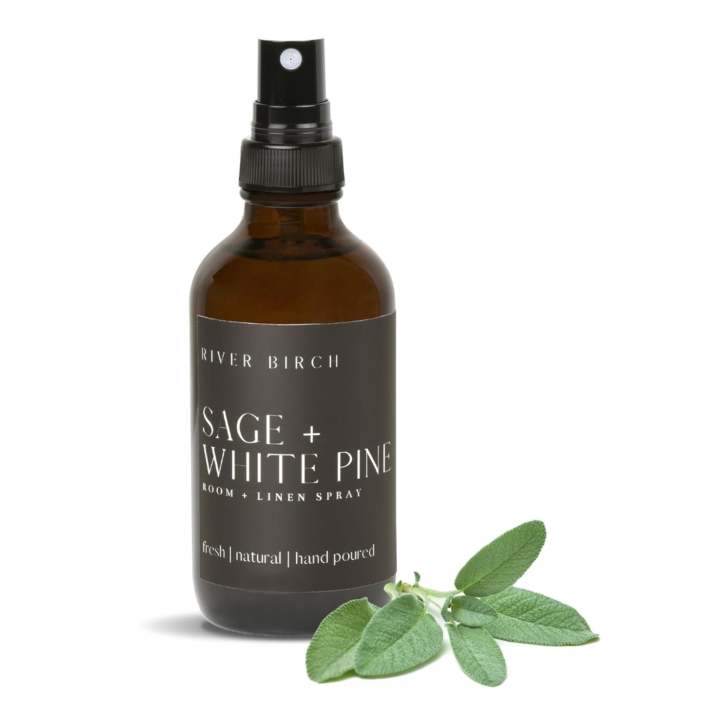 Luxury Linen & Room Spray — Sage + White Pine, Handmade, 4oz Amber Glass