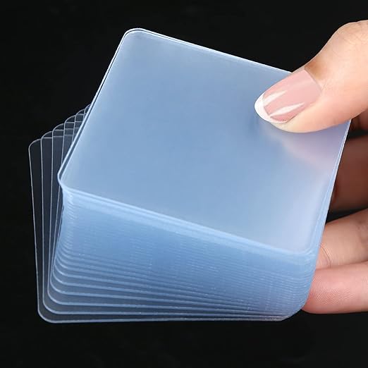 50PCS Double Sided Adhesive Pads for Mounting, 2.36in Two Sided Pre-Cut Square Tape, Sticky Tack Double Sided Tape for Walls Hanging, 2 Sided Nano Wall Mount Heavy Duty Removable Clear 60mm