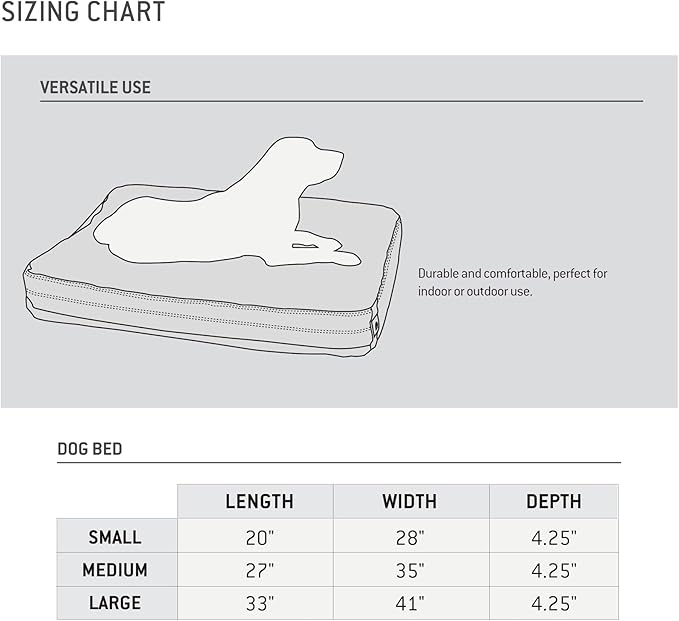 Carhartt Durable Canvas Pet Bed, Water Resistant Firm Duck Dog Bed, Carhartt Brown, Large