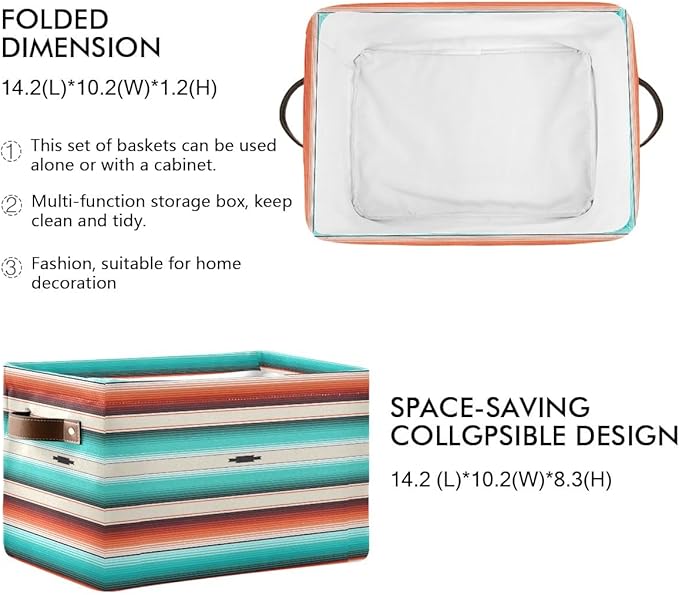 Mexico Rectangular Storage Basket Organizer Bin Shelf Baskets For Clothes Gifts For Home Office Dorm