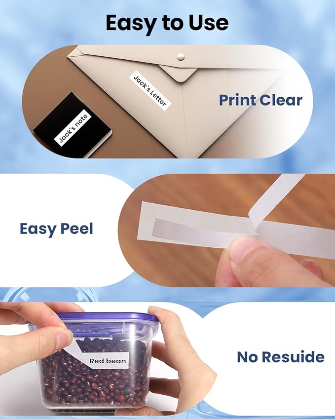 Oozmas TZe-211 TZ Tape 6mm 0.23 Laminated White [Replacement for Brother Label Maker Tape 6 mm P Touch 1/4 Inch] TZ TZe211 for PT-H110 D210 D220 Label Tape Refills, 8m (26.2 ft), 4 Pack