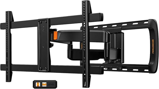 Perlegear Full Motion Sliding TV Wall Mount for 42-95 inch TVs up to 150 lbs with Cable Management, Fits 12″/16″/24″ Wood Studs, Swivel TV Mount Bracket, Tool-Free Tilt, Max VESA 600x400mm PGTVM41B
