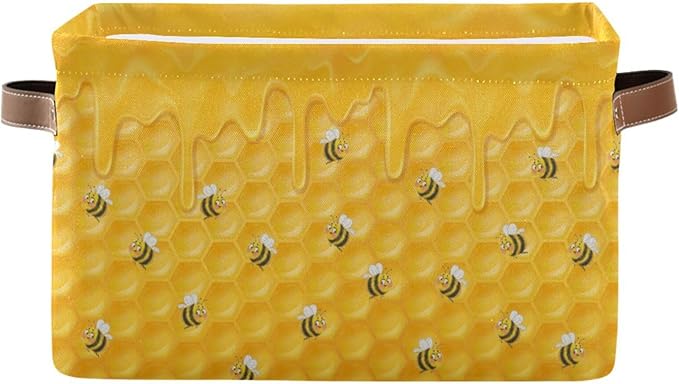 bee Rectangular Storage Basket Organizer Bin Shelf Baskets For Clothes Gifts For Home Office Dorm