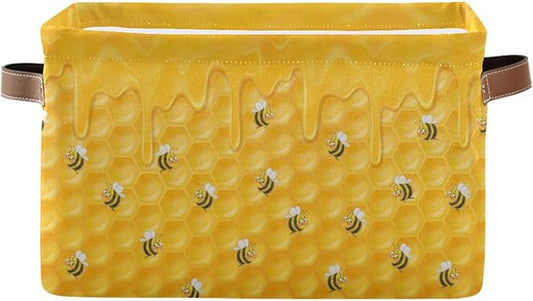bee Rectangular Storage Basket Organizer Bin Shelf Baskets For Clothes Gifts For Home Office Dorm
