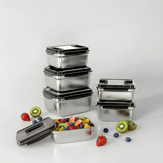 food prep stainless steel containers, turkey container, freezer safe, oven safe, suitable for open flame and induction stove, ideal for pickling kimchi（9500ML/335OZ）
