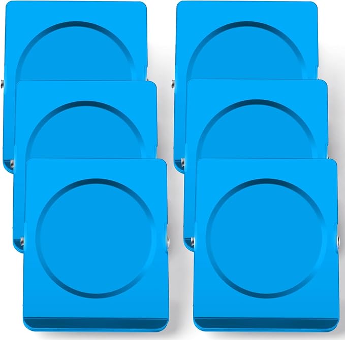 Grtard Strong Magnetic Clips, 2.2 Inch Extra Large Magnetic Clips Heavy Duty, 6Pack Magnet Clip for Fridge, Clip Magnets for Refrigerator, Whiteboard, Classroom, Kitchen, Office Organizer (Blue)