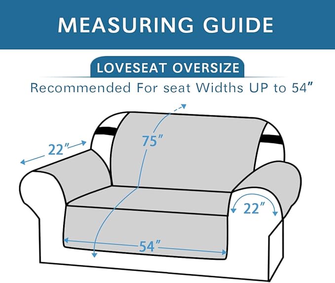 H.VERSAILTEX Reversible Loveseat Cover for 2 Cushion Couch Water Repellent Large Cushion Protector Dog Couch Protector Non Slip Furniture Protector with Elastic Strap(Oversized Loveseat, Brown/Beige)