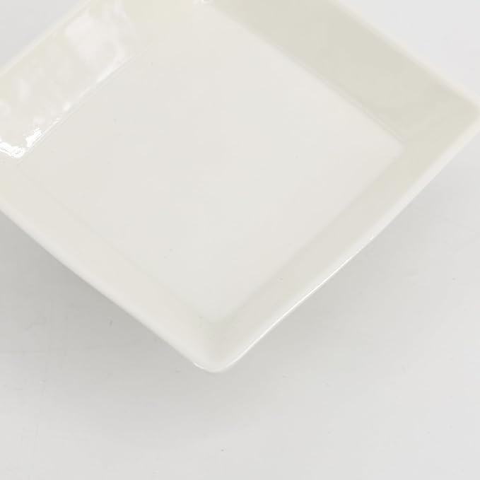 COLLECTIVE HOME - Ceramic Jewelry Tray, Decorative Geometric Jewelry Dish, Luxurious Trinket Tray with High Base, Birthday Mother's Day for Women (Square Glossy)