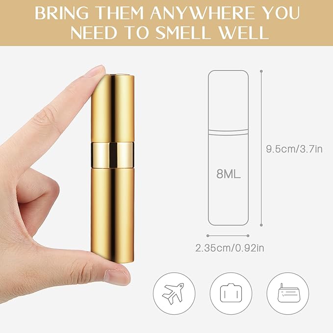 Tessco for you 56 Pieces 8ml Travel Refillable Perfume Bottles Mini Cologne Perfume Spray Bottle Empty Pocket for Travel and Outgoing Pocket Cologne Sprayer