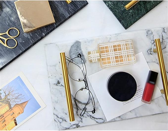 Home Nordic Style Marble Shelf Storage Tray Bathroom Wash Tray Exquisite Cup Tray Decoration Accessories (Color : D) (D)