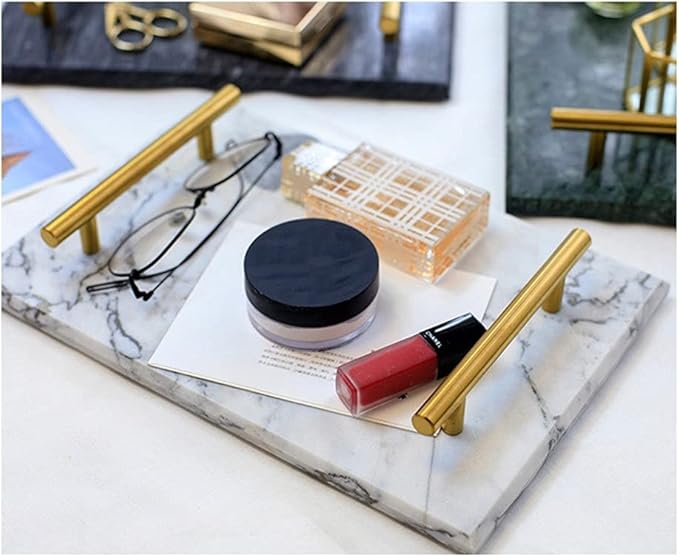 Home Nordic Style Marble Shelf Storage Tray Bathroom Wash Tray Exquisite Cup Tray Decoration Accessories (Color : D) (D)
