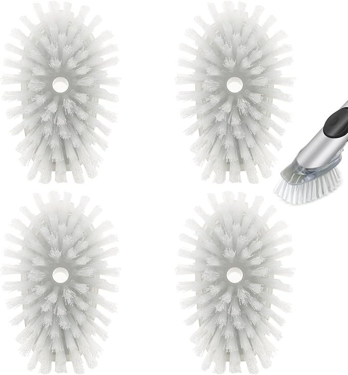 Palm Brush Refills for OXO (New Generation) - 1 Count, White, Plastic/Nylon Bristles, Plastic Handle, Dish & Utensils