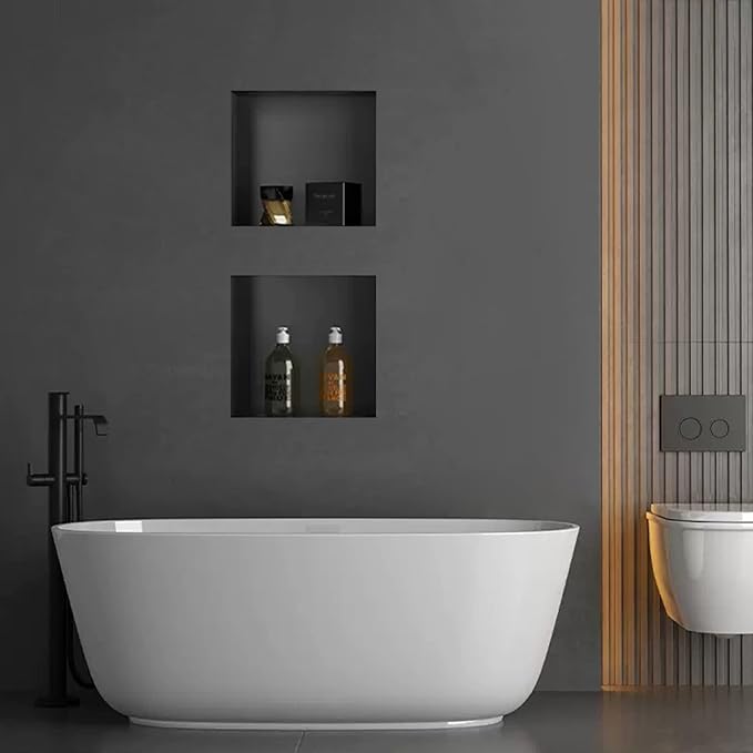 Suteck 32" x 16" Double Shelf Shower Niche Ready for Tile Waterproof Leak-Proof Bathroom Indoor Recessed Niche Storage Washing Toiletries Bottles
