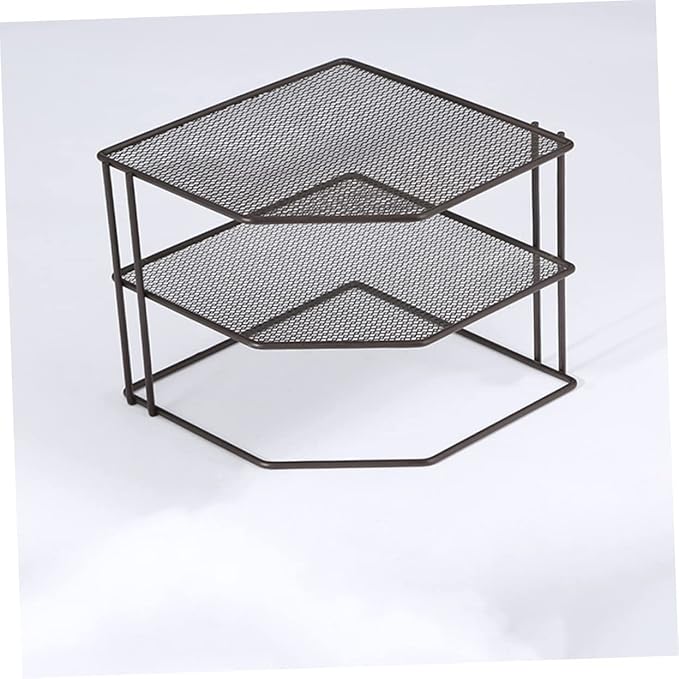 Luxshiny 1Pc Multi Functional Triangle Craft Kitchen Condiment Rack Black Storage Organizer for Clean and Organized Minimalist Design