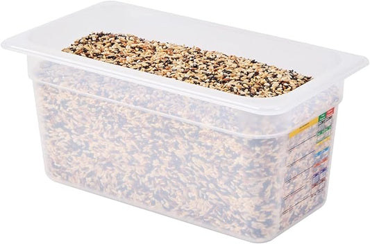 Restaurantware Food Storage Container 10 Pack of 12.7 x 6.8 x 5.9 Inches Plastic Stackable Storage Box White Reusable Label Container Dishwasher Safe For Restaurants And Kitchens