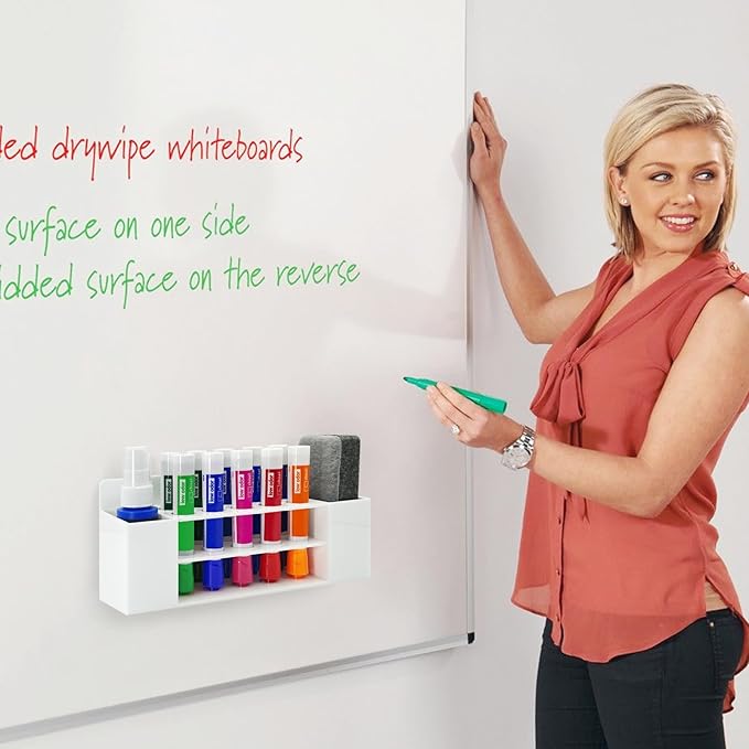 Acrylic Magnetic Dry Erase Marker Holder, 10 Slots White Magnetic Marker Pen Holder, Magnet Storage for Whiteboard Office, School, Home, Pen,Eraser,Cleaner Not Included