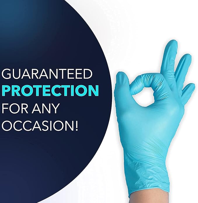 Style Setter Powder-Free Nitrile Disposable Exam Gloves, Industrial Medical Examination,Latex Free Rubber,Non-Sterile,Food Safe,Textured Fingertips,Ultra-Strong,Pack of 10(1000 PCS),Blue - Size Large