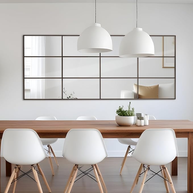 Windowpane Mirrors Full Length 65"x24" Wall Mounted Bronze Art Pane Mirror Farmhouse Decorative Floor Mirrors Leaning Hanging Wall Mirror for Bedroom Living Room Entrance