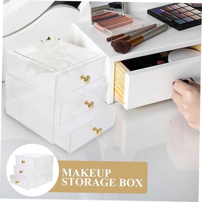 Storage Box Drawer Organizer Desktop Makeup Organizer Desk Storage Box Minimalist Design Easy to Clean Sturdy Material