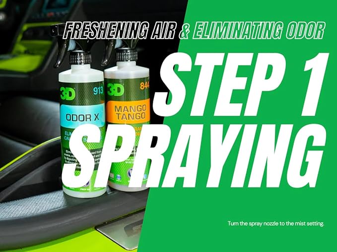 3D Air Freshener 3-Pack – New Car Scent, Chillin Cherry & X-Treme Ice – 16oz Spray Bottles – Non-Toxic, Water-Based Formula – Safe for Pets, People & All Surfaces