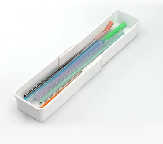 Expandable Straw Organizer Drawer for Cabinet,Reusable Extra Long Straw Drawer Organizer Fits for 60oz Stanley Long Straw