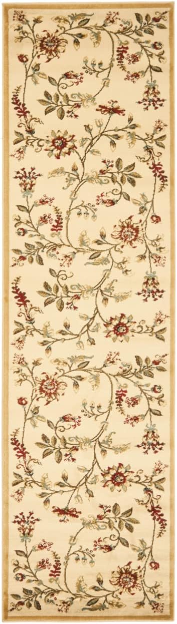SAFAVIEH Lyndhurst Collection Runner Rug - 2'3" x 12', Ivory & Multi, Traditional Floral Design, Non-Shedding & Easy Care, Ideal for High Traffic Areas in Living Room, Bedroom (LNH552-1291)