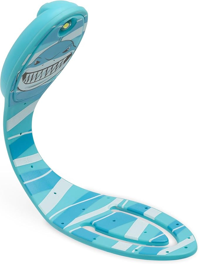 Gifts for Readers & Writers Book Light, Clip On Reading Light for Bed, 2in1 Flexilight & Bookmark, Small & Lightweight with a Soft Glow, 2 Batteries Included, Shark