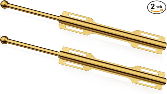 FIRJOY 12" Valet Rod for Closet Pull Out (2 Pack, Brushed Gold)