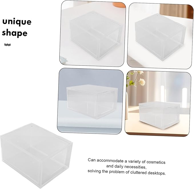 jojofuny 3Pcs Clear Stackable Drawer Organizer Versatile Makeup Storage Bins for Easy Access to Cosmetics and Daily Items Space Saving Transparent Design for Home and Vanity