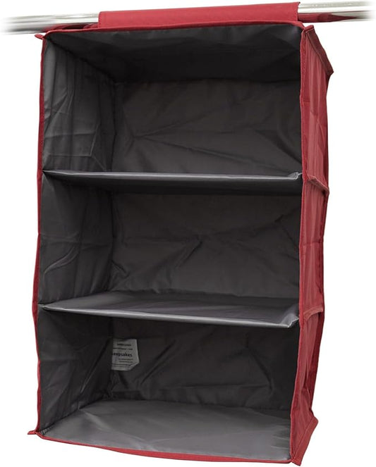 Covermates Keepsakes Hanging Closet Organizer - Heavy Duty Material, Sturdy Interior Shelves - Closet Storage, Scarlett Red