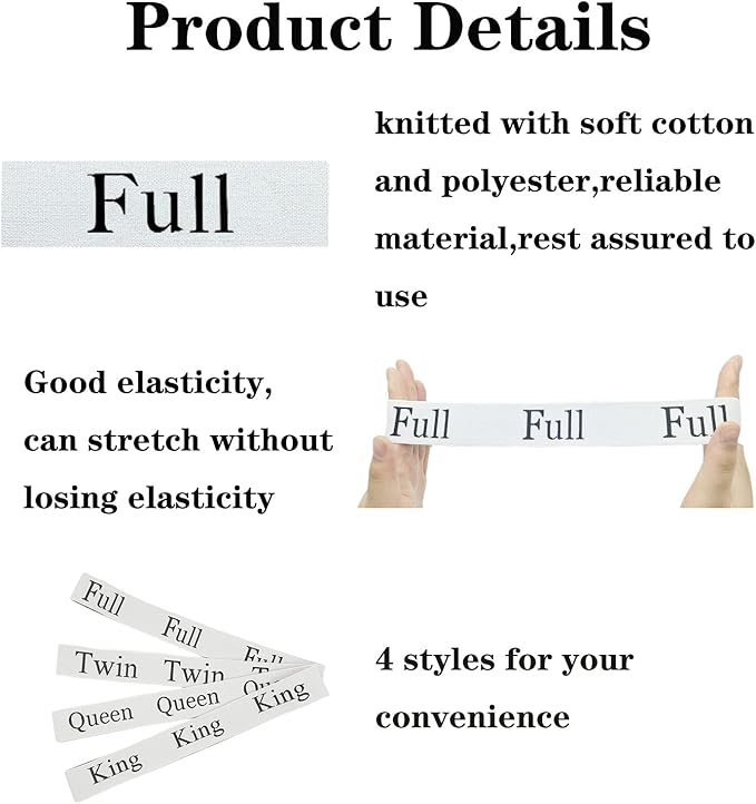 6 Pieces Bed Sheet Organizer Bands, Sheet Organizers and Storage Label Bands, Sheets Organizer for Closet, Sheet Label for Bedding, Sheet Keepers Linen Labels Bedding Bands (White, 6Pcs Full)