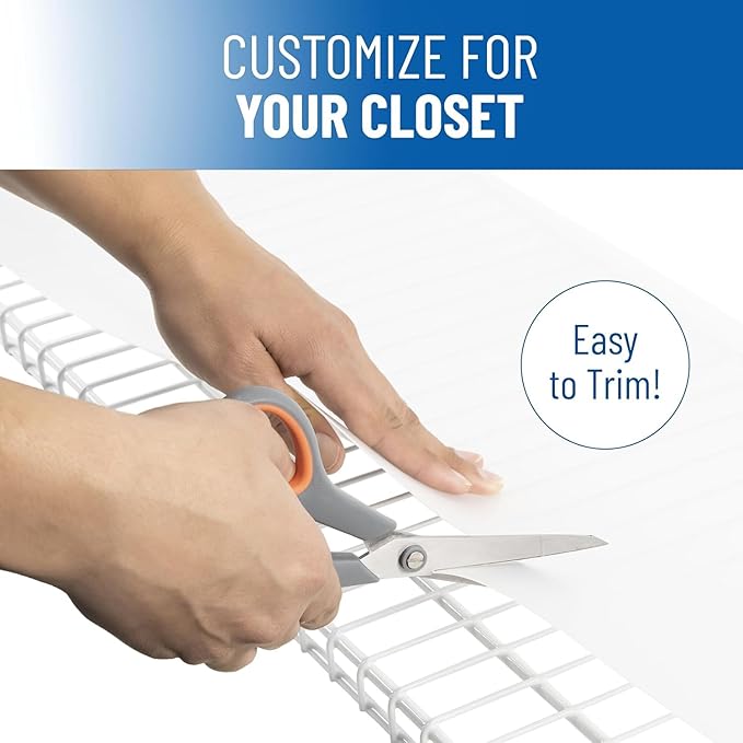 Sterling Shelf Liners - 16" x 48" Flat Packed - Set of 4 - Clear - Wire Shelf Liners for Closets, Pantry - Plastic Closet Liner for Shelves - Wire Rack Cover