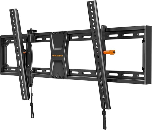 Perlegear Tilting TV Wall Mount for 42–90 Inch TVs with Leveling Adjustment, Max VESA 800x400mm, Low-Profile TV Mount Wall Bracket up to 132 lbs, Easy for Centering, Fits 12"/16"/18"/24" Studs, PGXT5