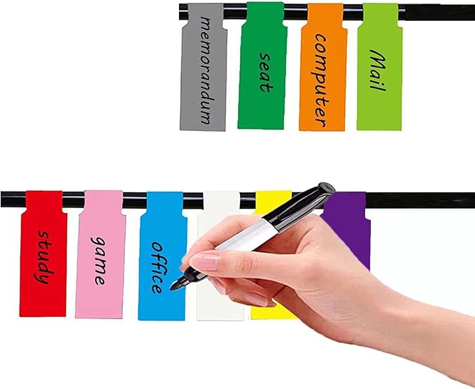 300pcs Cable Labels, 10 Colors Colorful Cord Labels Self Adhesive Waterproof Stickers for Cables Laser Printer Labeling Various Charger Cords,Cables Handwriting for Computer Wire Cable Management…