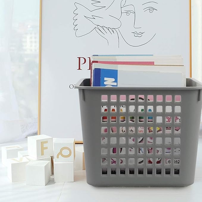 Deep Plastic Storage Basket, 6 Packs