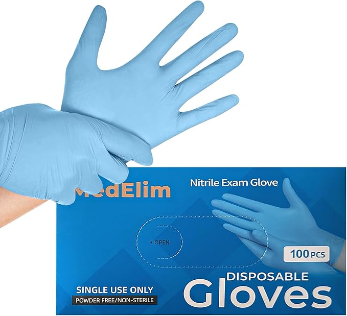 Nitrile Medical Exam Gloves: Powder-Free, Non-Sterile, 5 mil Disposable Glove, Blue