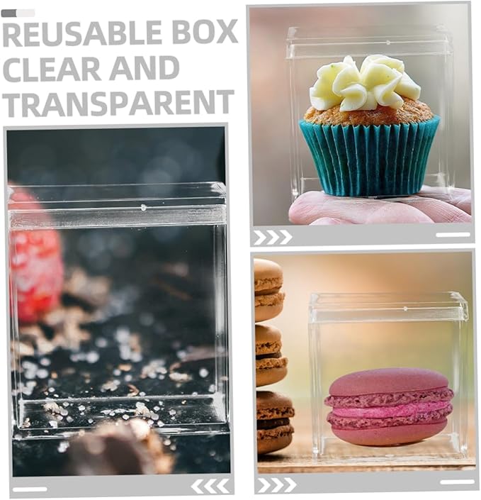 12pcs Acrylic Square Candy Box Set 4.5cm Lidded Storage Containers for Party Favors Chocolate and Desserts Stackable Organizer for Home and Events