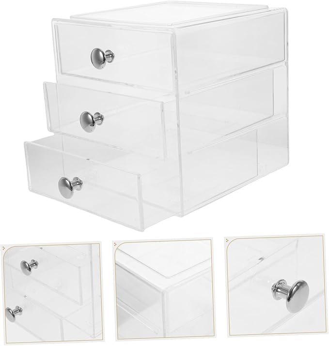 Organizer for Makeup Jewelry and Office Supplies Stackable Multi-use Storage Box Smooth-glide
