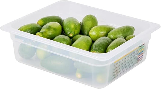 Restaurantware Food Storage Container 10 Pack of 12.7 x 10.3 x 3.9 Inches Plastic Stackable Storage Box White Reusable Label Container Dishwasher Safe For Restaurants And Kitchens