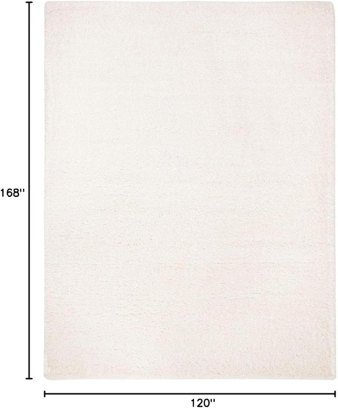 SAFAVIEH Fontana Shag Collection Area Rug - 10' x 14', Ivory, Solid Design, Non-Shedding & Easy Care, 2-inch Thick Ideal for High Traffic Areas in Living Room, Bedroom (FNT800A)